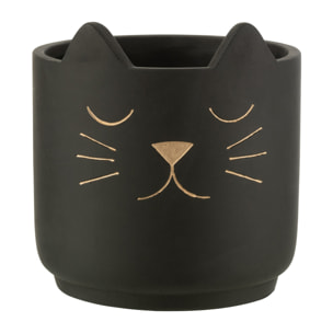 J-Line cache-pot Chat - céramique - noir/or - large - Ø 19 cm