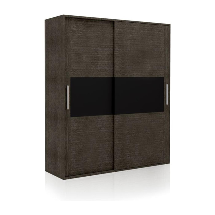 Armario 2 puertas correderas Uniq 180 Ceniza - Negro