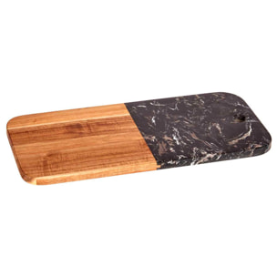 Tabla cortar madera y marmol negro 38cm colección kinvara