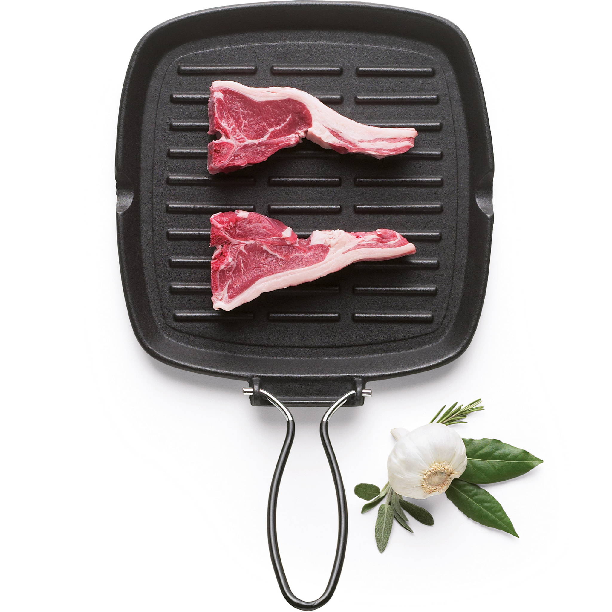 Bistecchiera 24x24 cm Excelsa – Dieta-Grill, Ghisa Nero