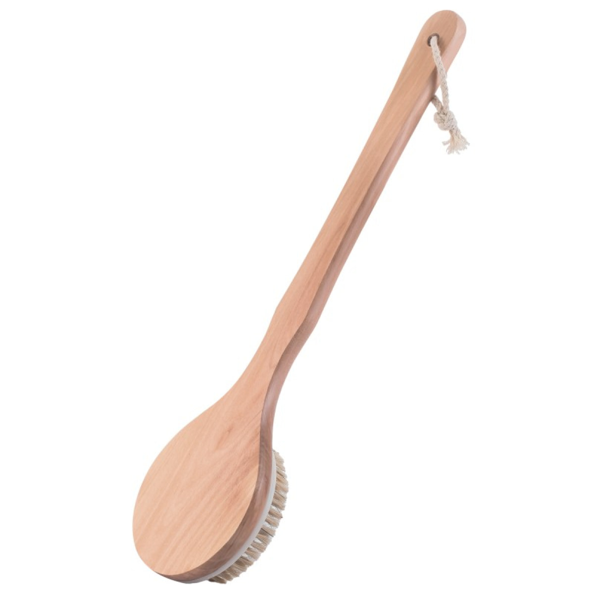Brosse de bain en bois exfoliante avec manche long MSV
