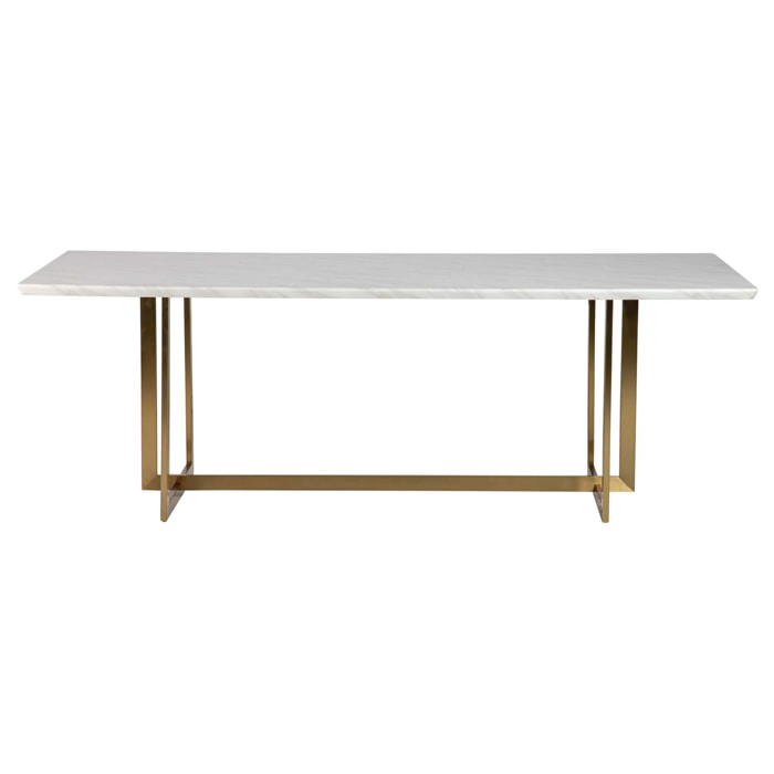 Mesa Comedor  Marmol Inoxidable Tebas 220x100x76 Cm