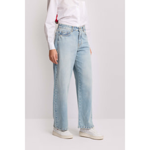 Kocca - Pantaloni wide leg in denim stile minimal Donna, Denim
