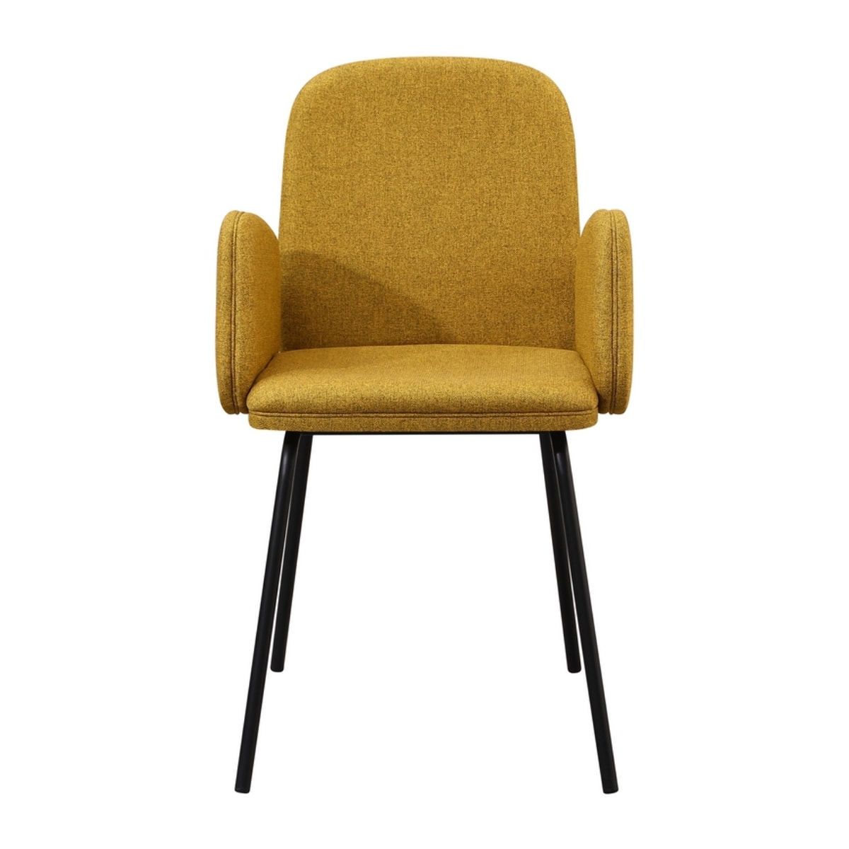 Set 2 sedie moderne in tessuto ocra e gambe nere in metallo - Kendal