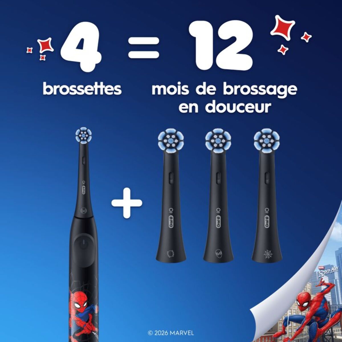 Brossette dentaire ORAL-B Gentle Care Spiderman x3