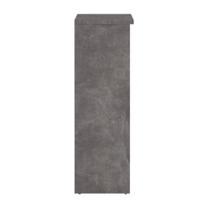 Scarpiera Todd, Mobile portascarpe, Armadio da ingresso multiuso, Mobiletto per calzature, 109x32 h93 cm, Cemento e Bianco lucido