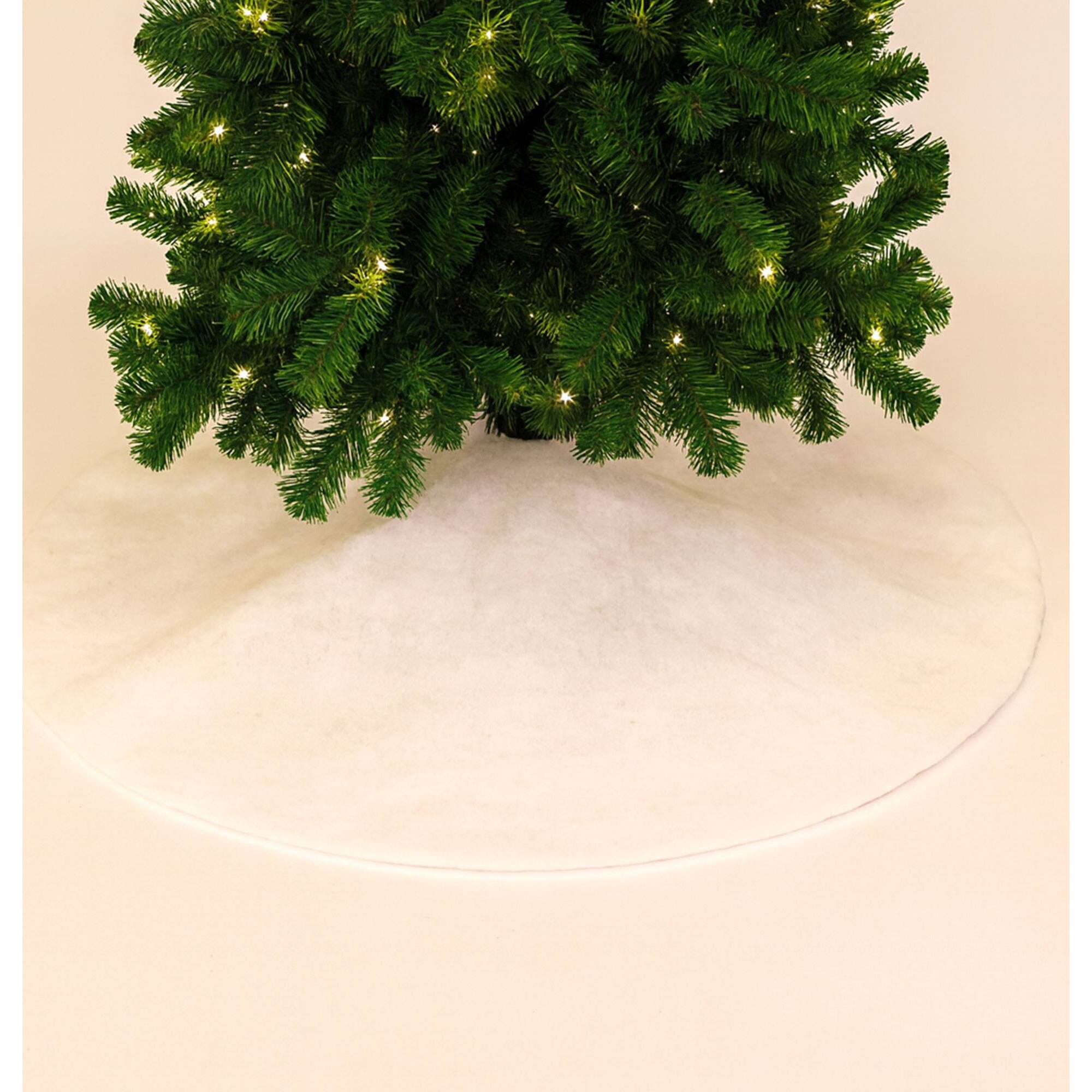 faldón para árbol de navidad de efecto nieve color blanco ø100cm