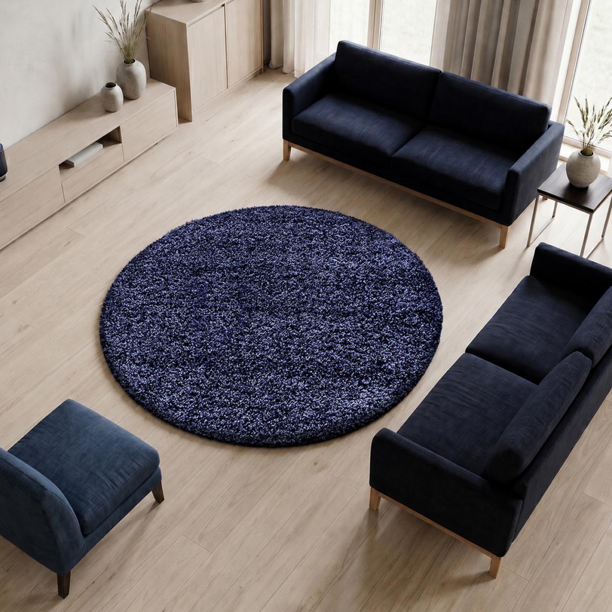 Tapis poils longs shaggy tissé motif uni ZASIVE