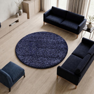 Tapis poils longs shaggy tissé motif uni ZASIVE