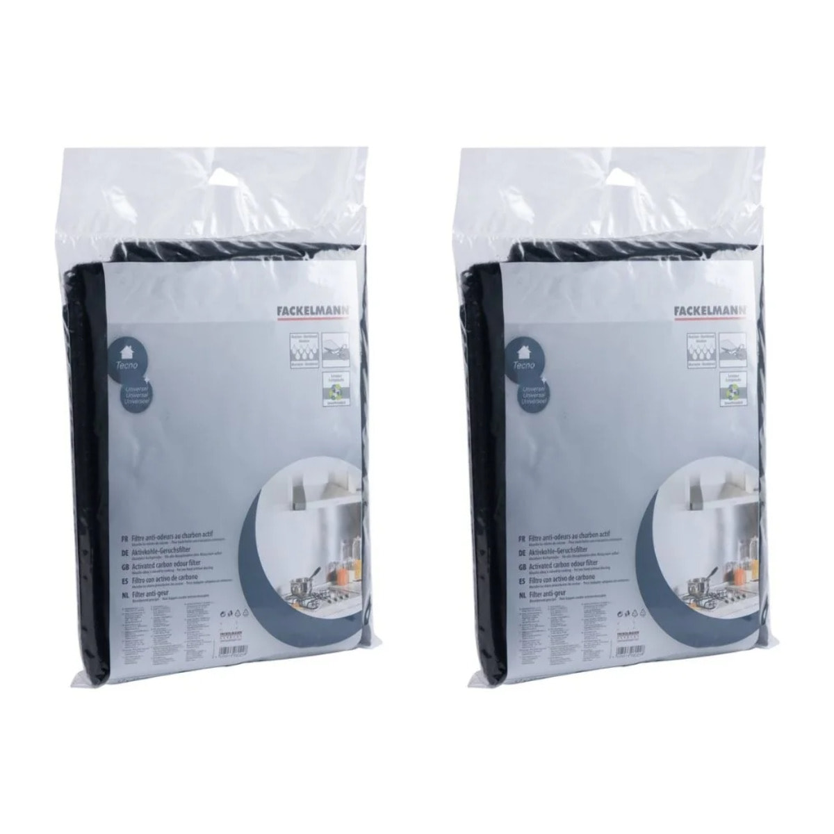 Lot de 2 filtres hotte 47 x 57 cm Fackelmann Tecno