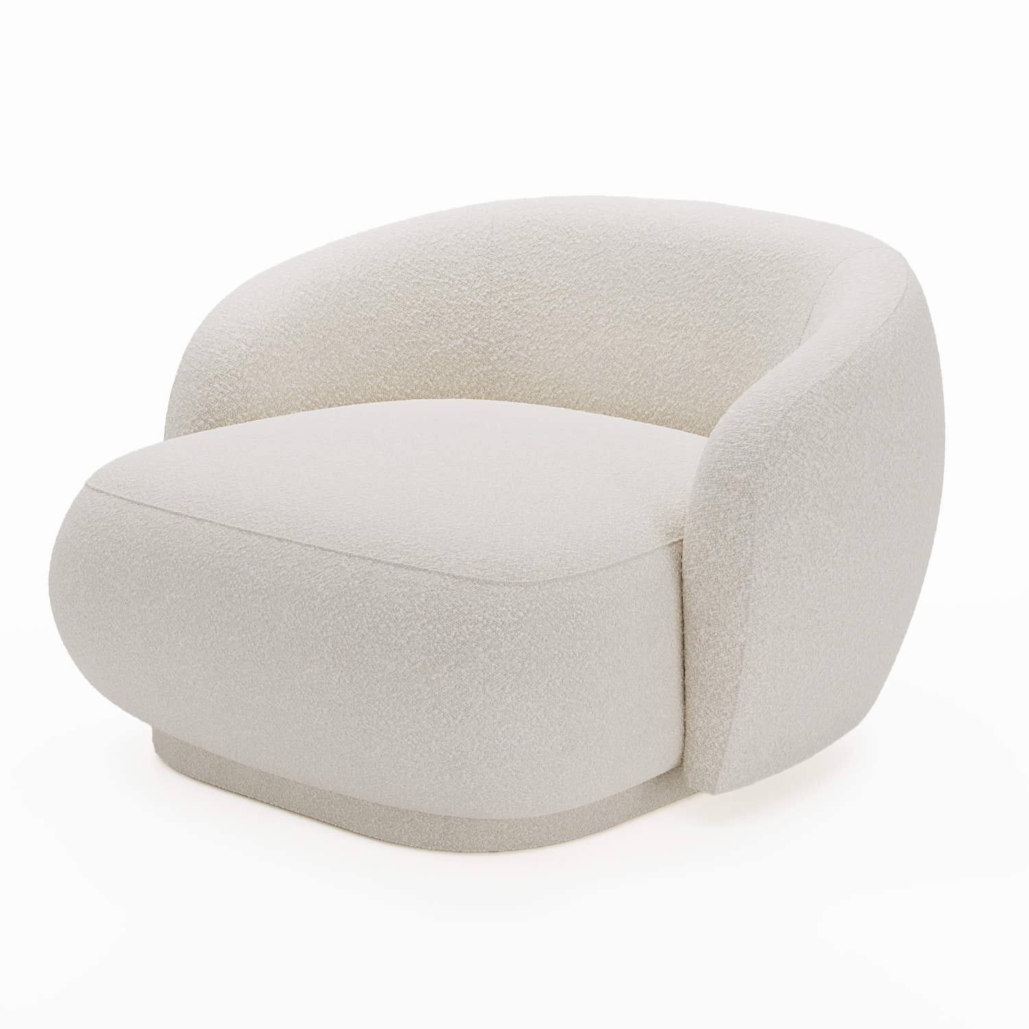 Loveseat Joshua - Fauteuil 2 places en tissu bouclette crème