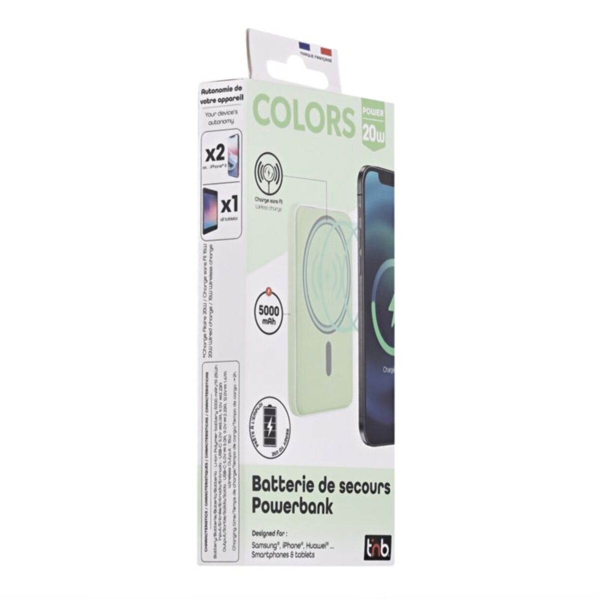 Batterie externe TNB 5 000mAh MagSafe vert