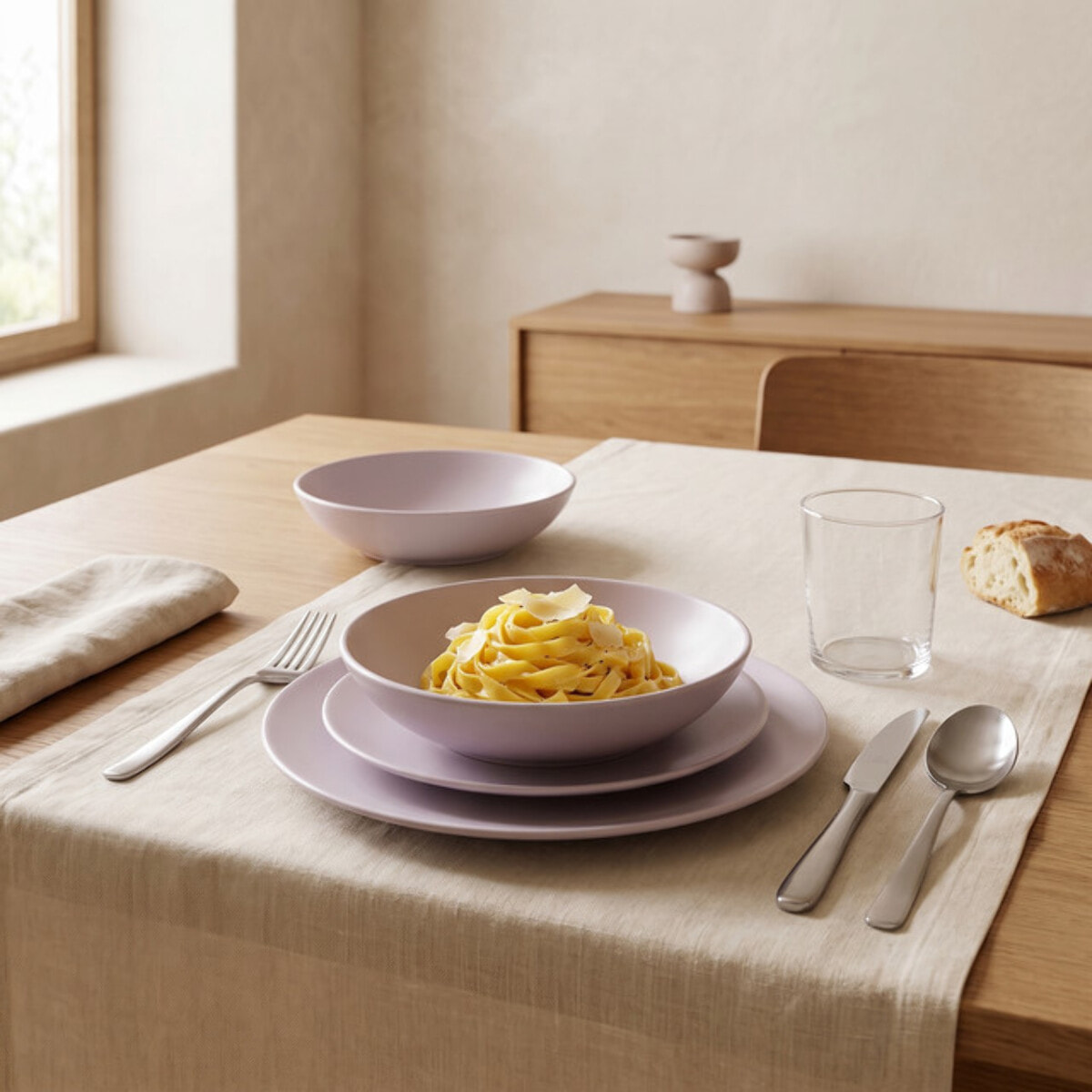 Servizio piatti 18 pezzi in ceramica - GLICINE