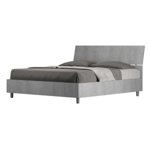 Letto matrimoniale contenitore 160x190 testata inclinata cemento Demas