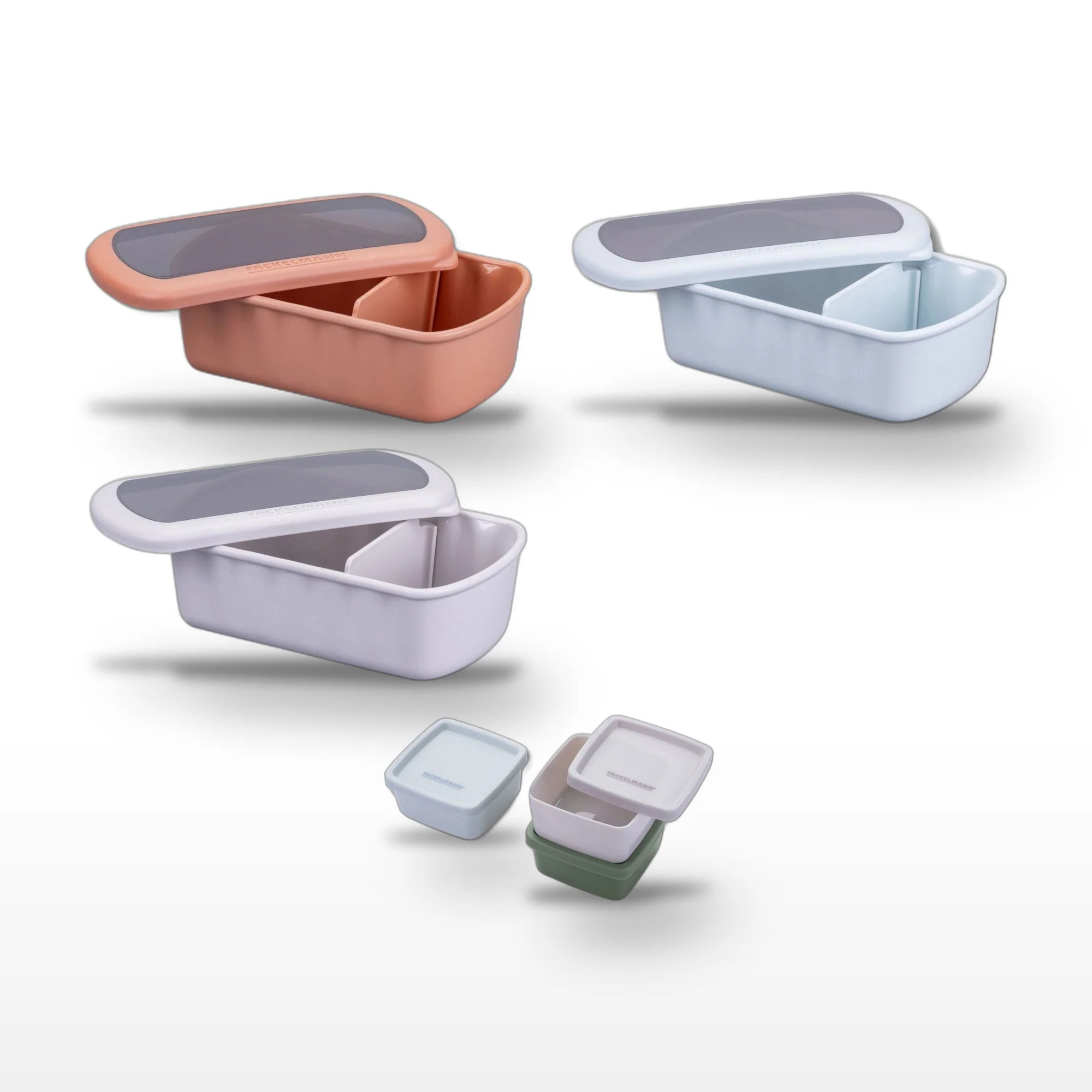 Lot de 3 Lunchbox Fackelmann Storage et Set de 3 boîtes à sauce