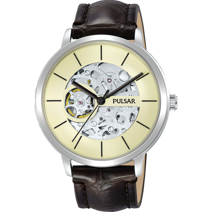 Reloj Pulsar P8A005X1 Hombre Analogico Automatico con Correa de Cuero