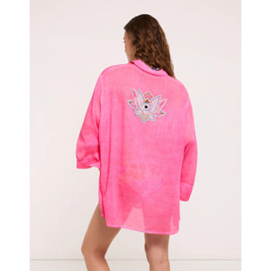 Kaftan Bordado Flor Rosa - Lotorose