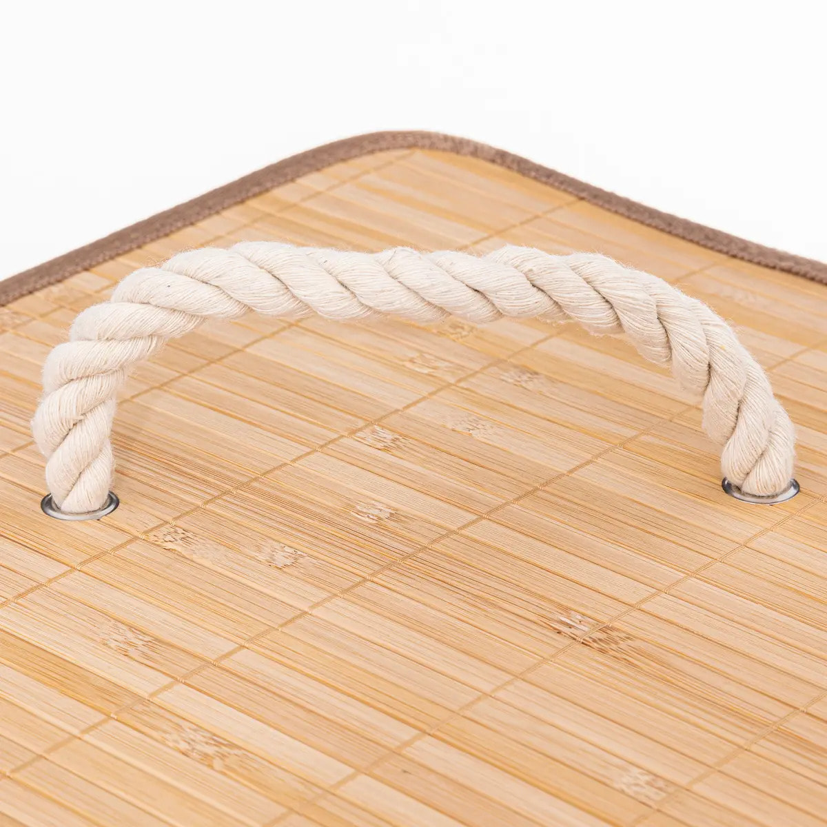 Panier à linge d'angle 48L Bambou