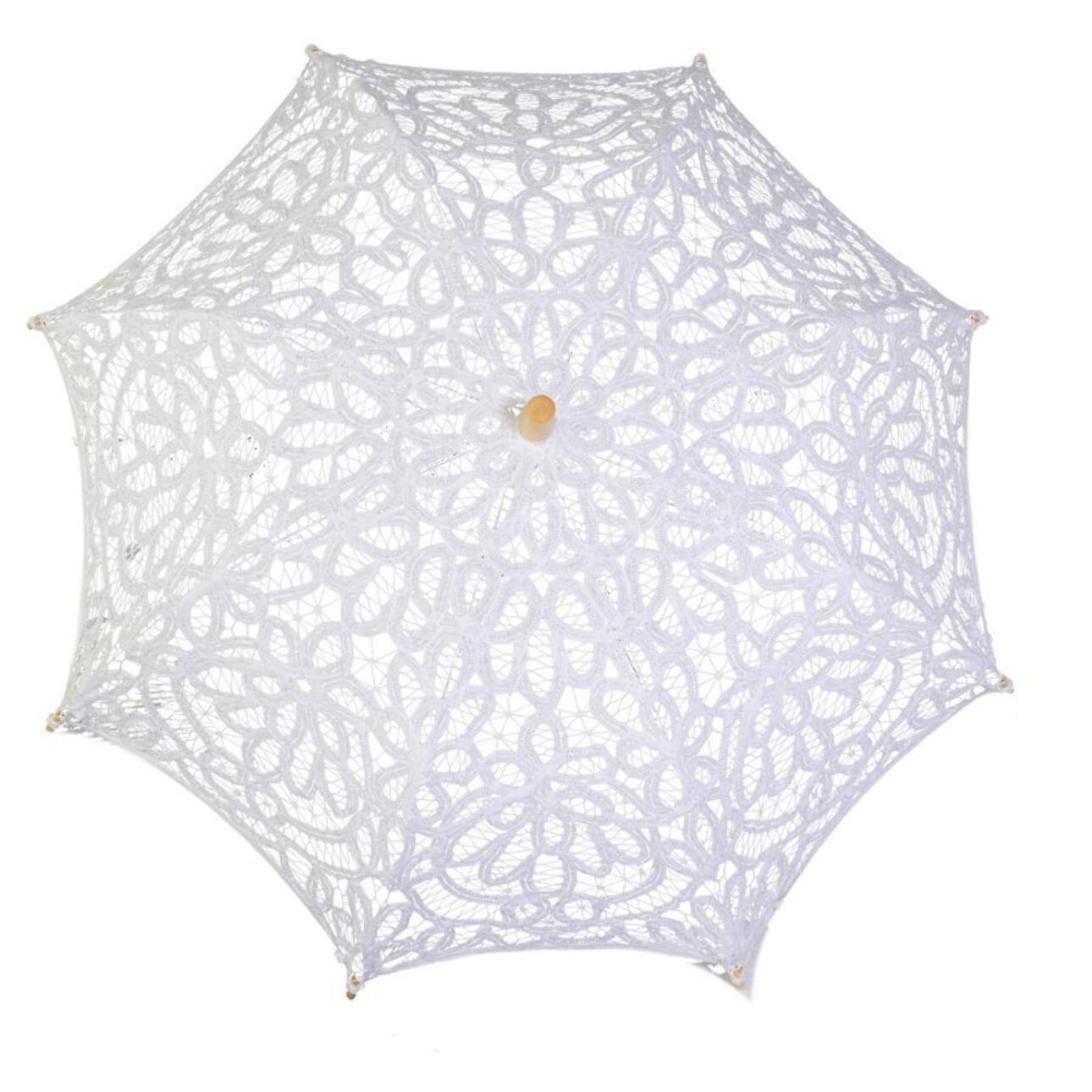 Ombrello in pizzo traforato bianco cmø80x67