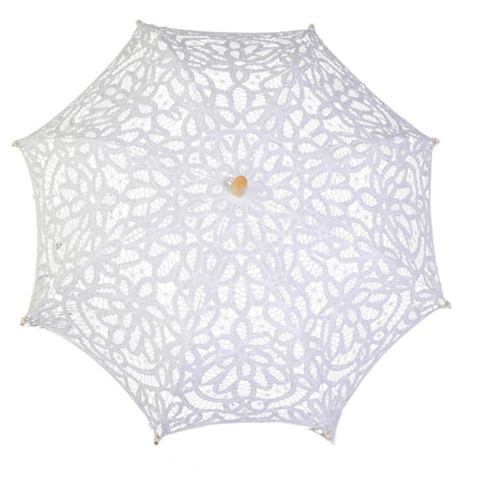 Ombrello in pizzo traforato bianco cmø80x67