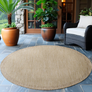 IBIZA - Tapis rond extérieur moderne Beige