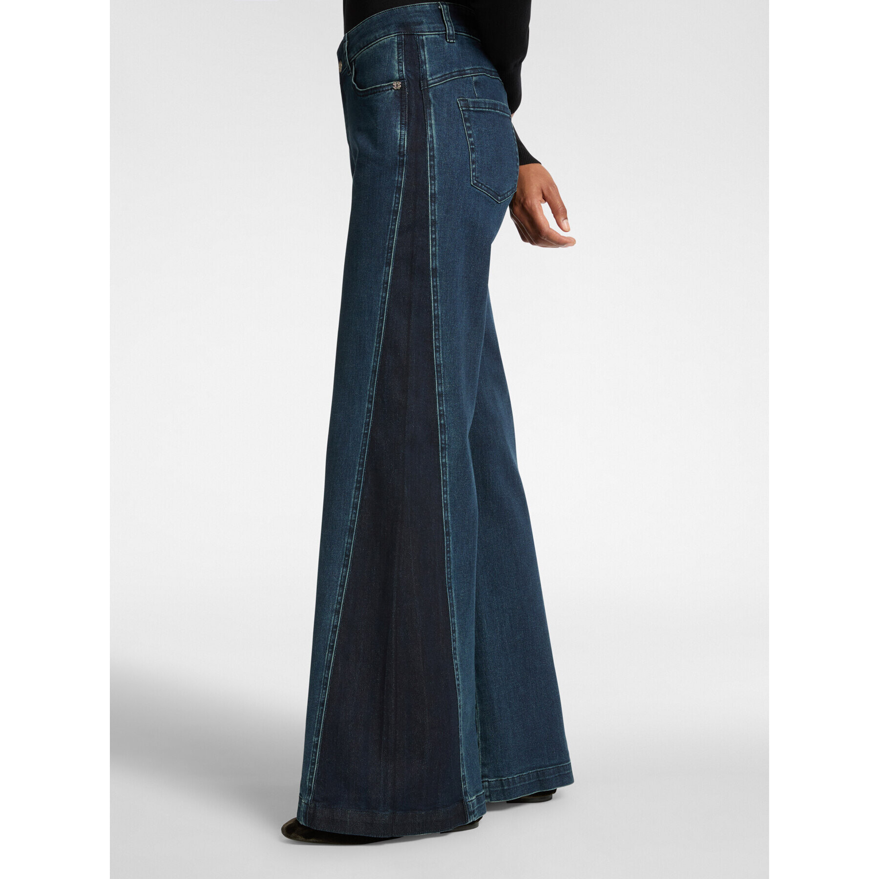 Elena Mirò - Jeans flare con inserti laterali - Blu