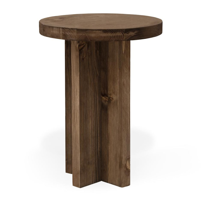 Table de chevet en bois massif ton noyer 45x35cm Hauteur: 45 Longueur: 35 Largeur: 35