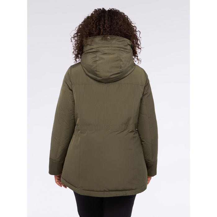 Fiorella Rubino - Parka con cappuccio peluches - Verde militare