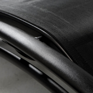 VERGARA Transat ajustable et empilable avec pieds en acier noir