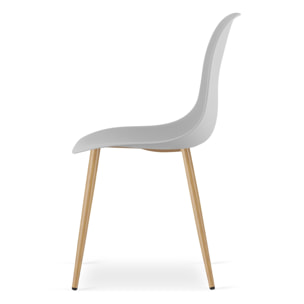 Set di 2 sedie scandinave WAT in polipropilene grigio
