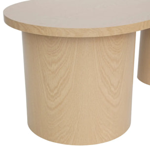 Lot de 2 tables basses "Soleya" L95 99,5cm beige