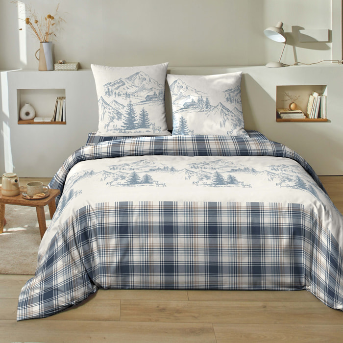 Parure housse de couette flanelle multicolore