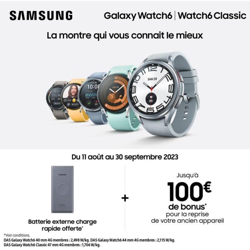 Montre connectée SAMSUNG Galaxy Watch6 Classic 4G Argent 43mm