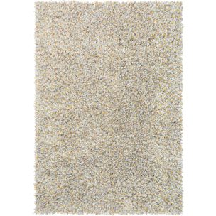 Tapis shaggy tufté en laine motif faux uni OLEL