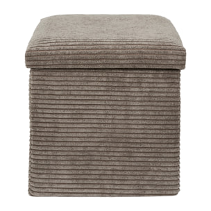 Coffre Pouf Pliable Cotele Scott Taupe