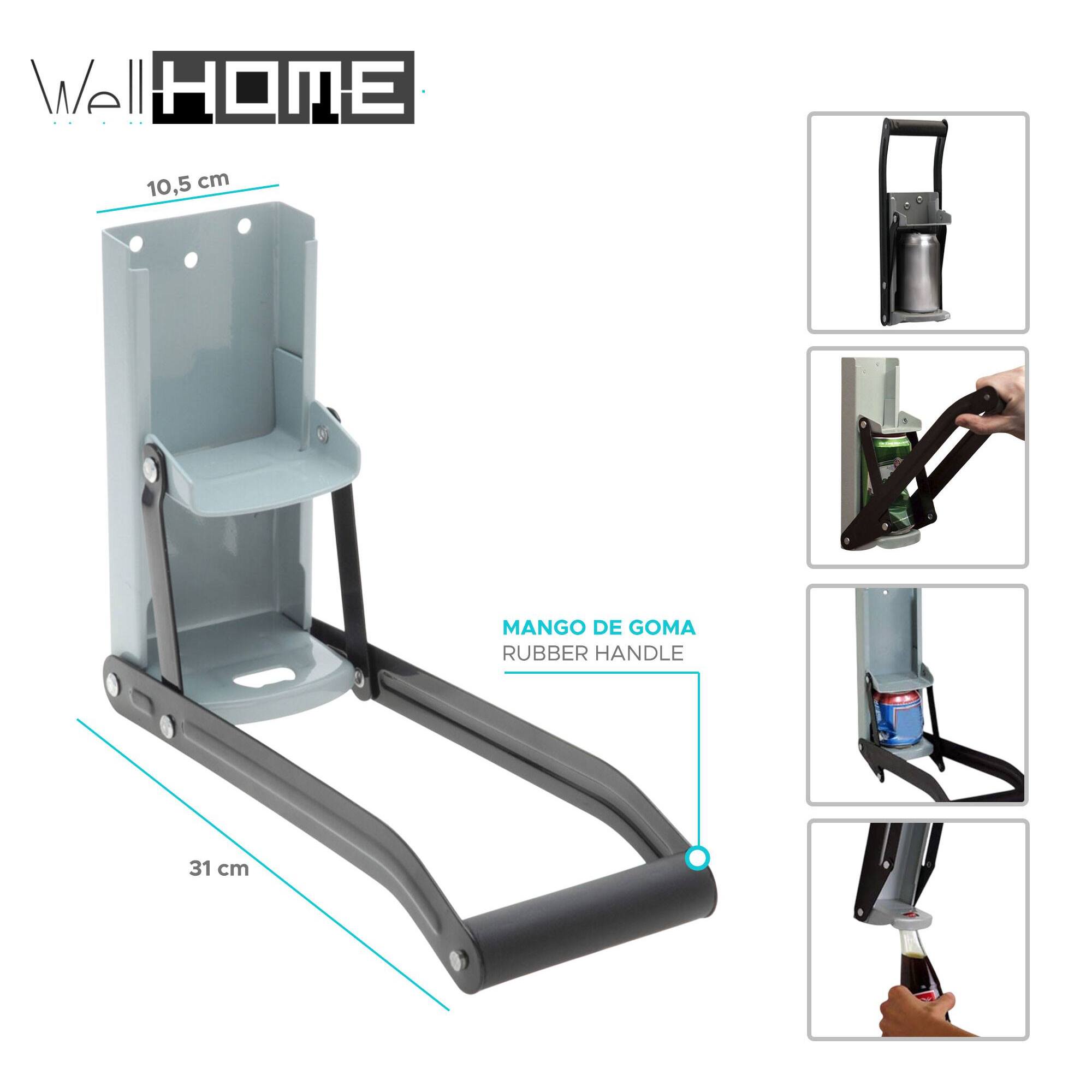 Well home prensa latas de metal con sujección de goma 31x10,5x8,8cm