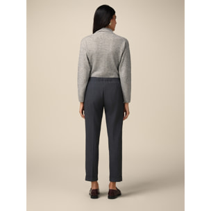 Oltre - Regular mélange trousers - Gris