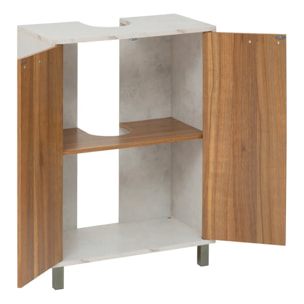Meuble sous-lavabo Come 2 portes bois et effet marbre