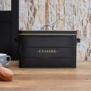 Boite Metal Noir Et Dore Cuisine M4