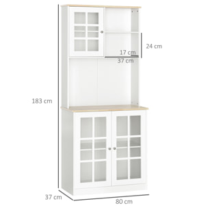 Armario con Amplio Espacio de Madera MDF 80x37x183cm Blanco