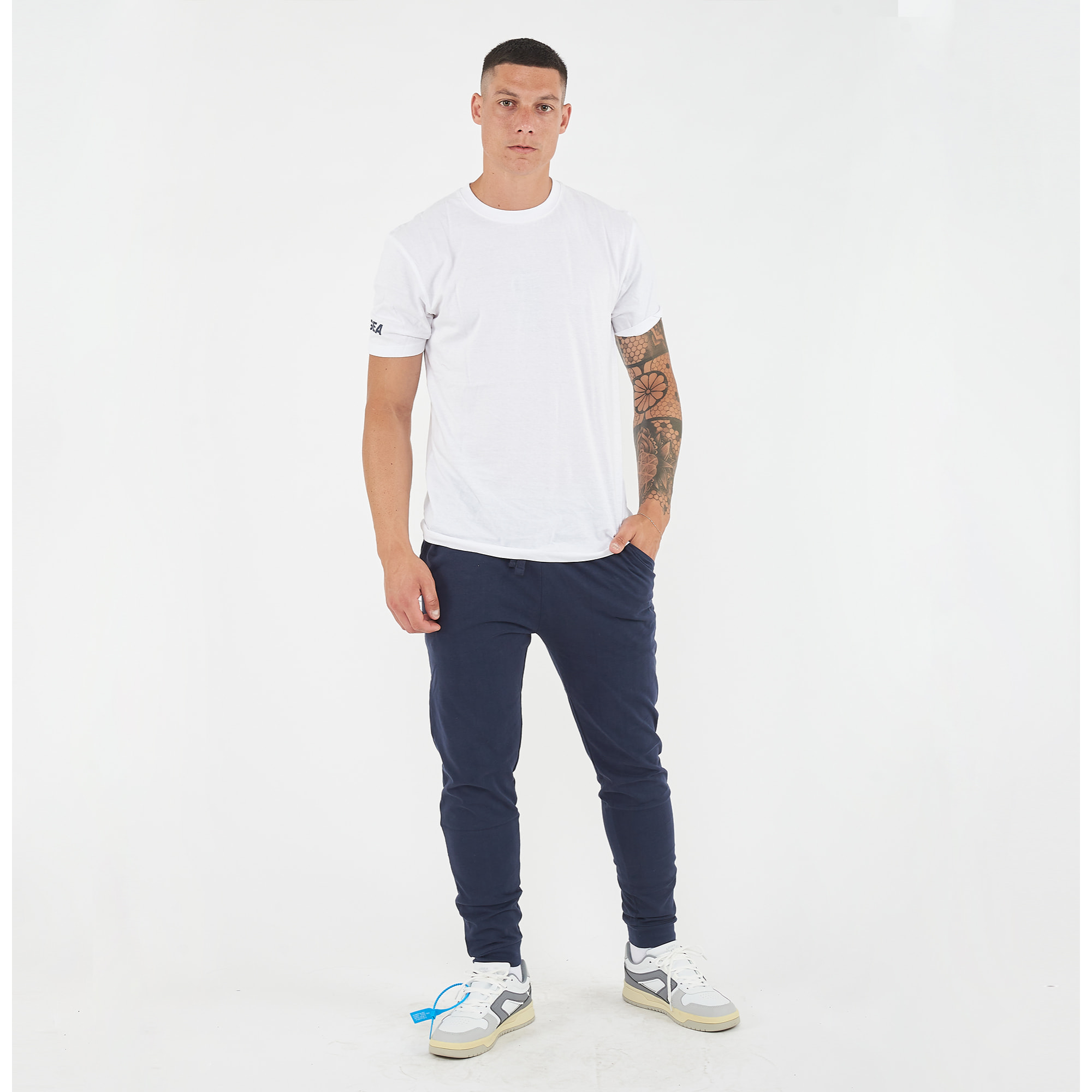 pantaloni fitness uomo fiondo blu