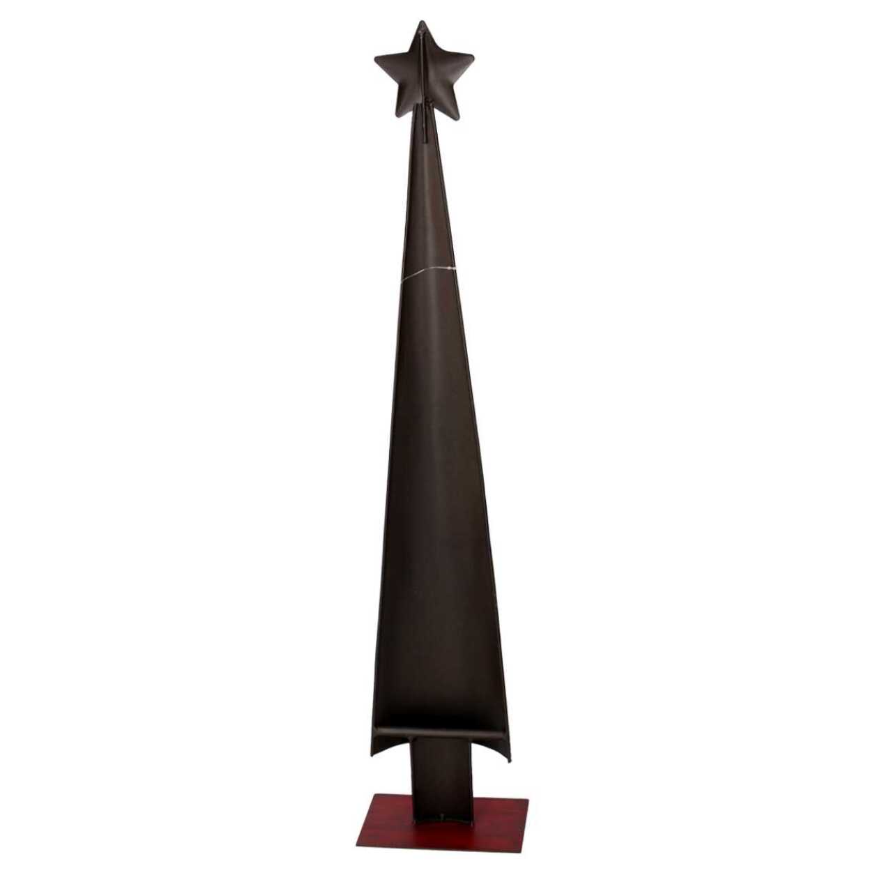 Albero in metallo con striscie bianche rosso cm14x9h67,5