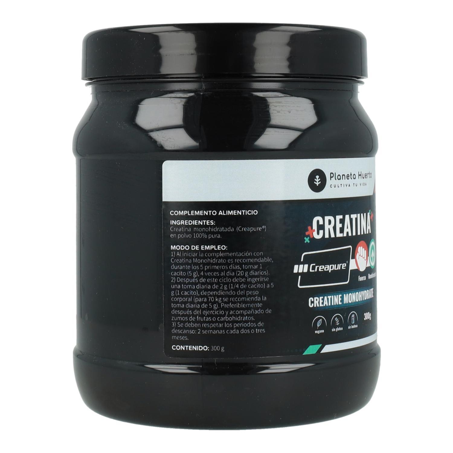 PLANETA HUERTO | Creatina Creapure® 300 g - Monohidrato de Creatina Pura para Incrementar Fuerza y Resistencia Muscular