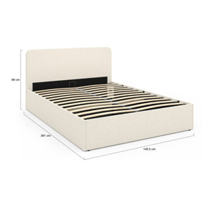 Lit coffre Louise 140x190cm tissu bouclette