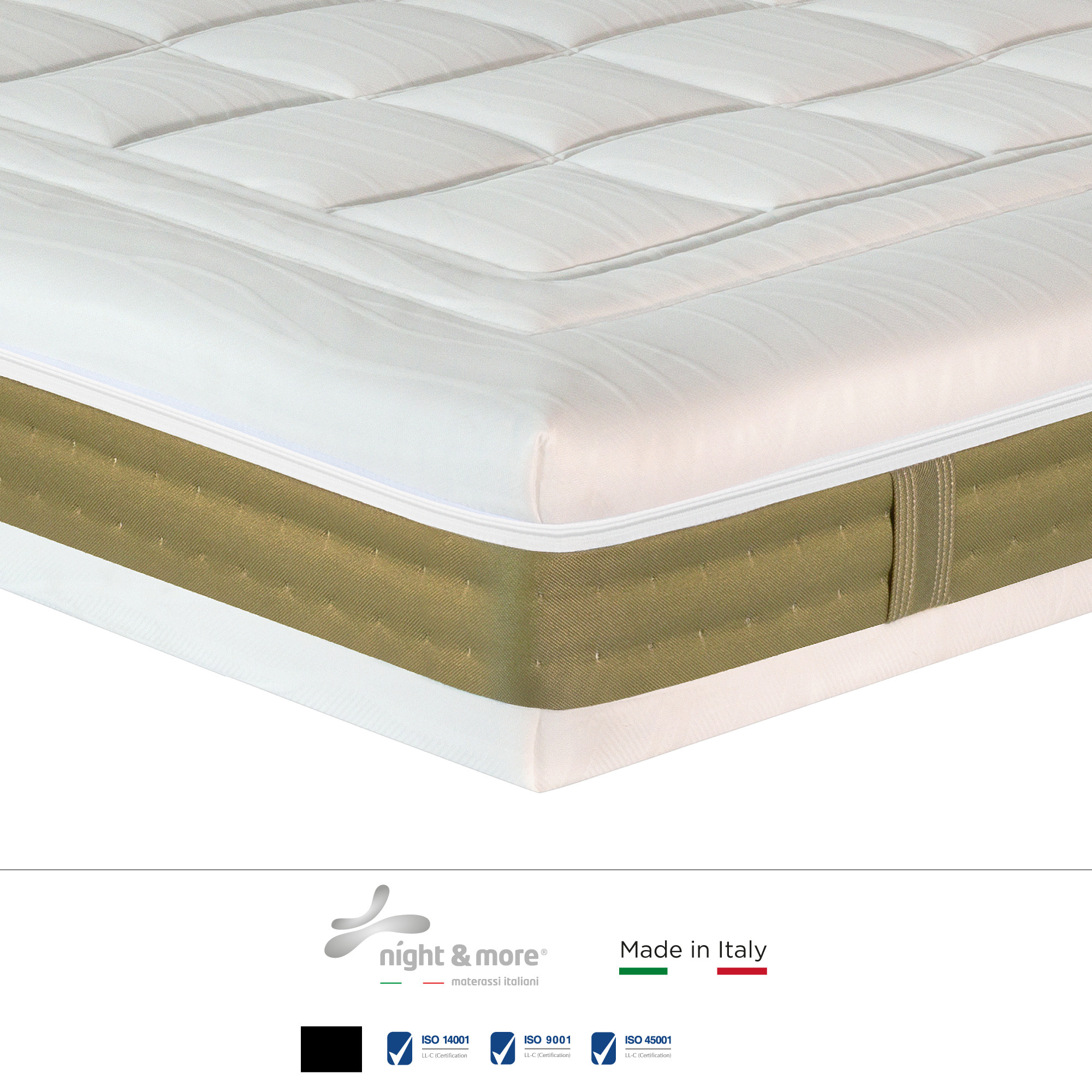 "ELEGANCE FOAM" H25 cm 80x190 guanciale Memory OMAGGIO 5 strati in FOAM arrotolato