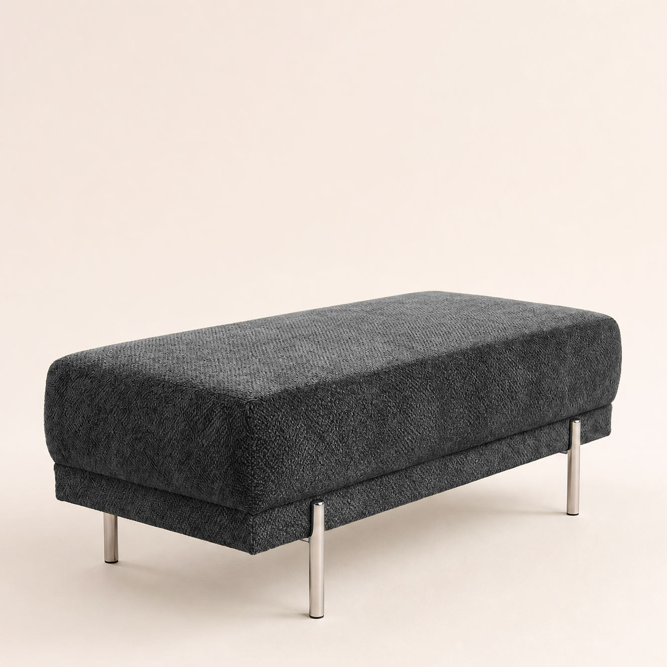 Gabin - pouf en velours texturé - Gris