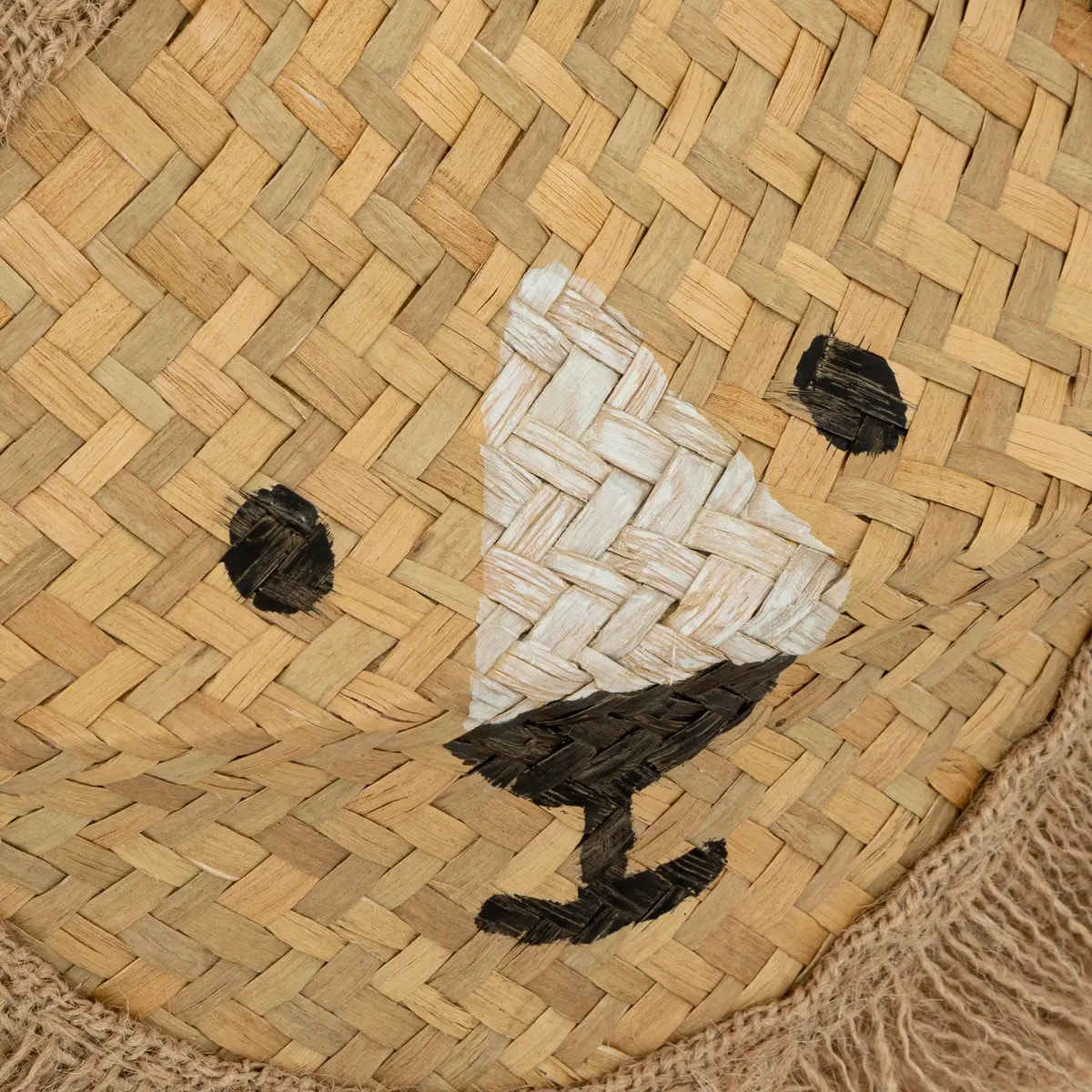 Panier pliable lion en roseau D35cm