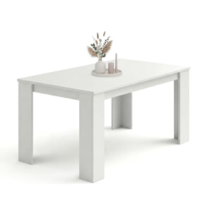 Mesa de comedor fija en blanco artik 140X80 cm Naya Blanco Artik (Blanco Mate)