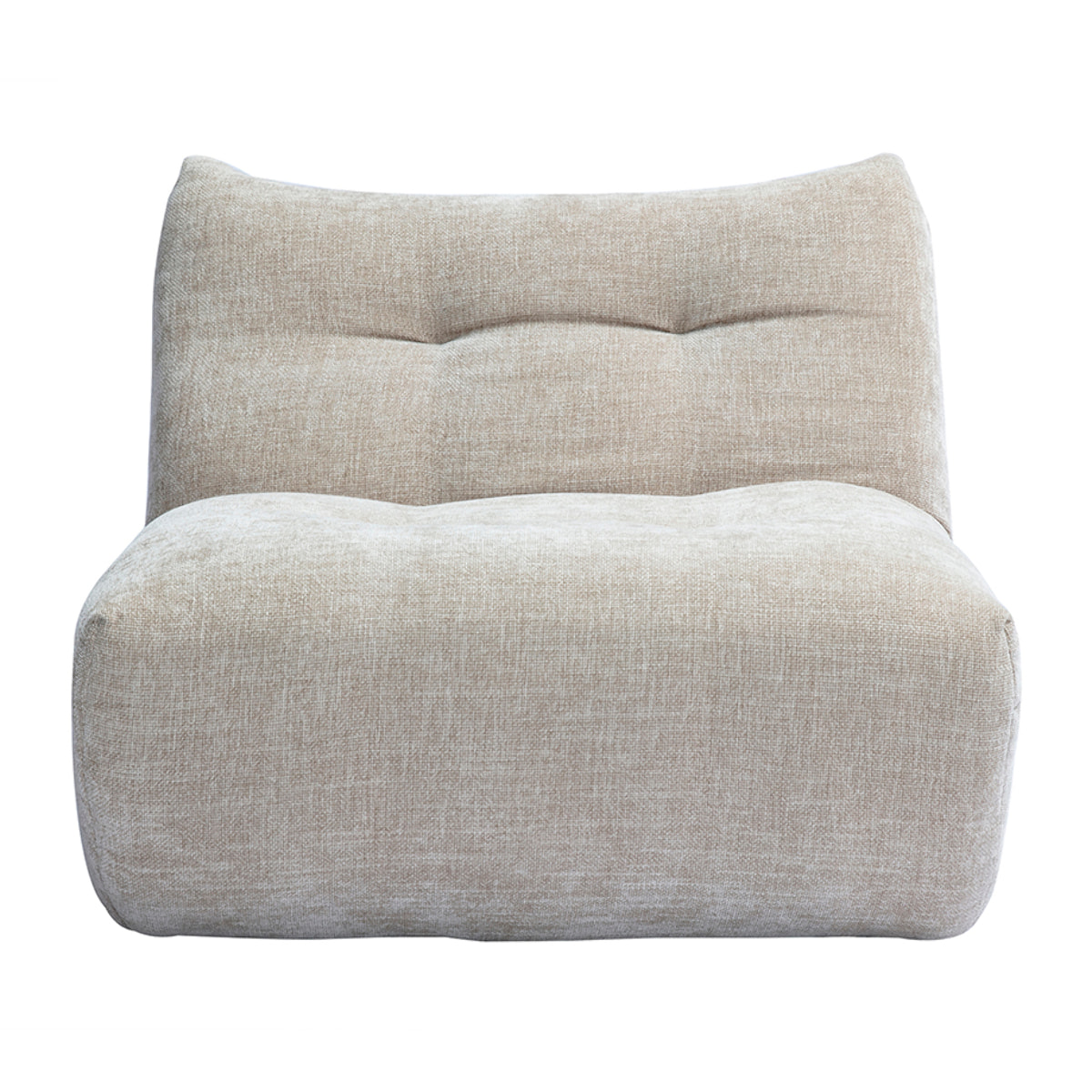 Fauteuil lounge en tissu effet velours texturé taupe BUMPY