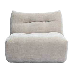 Fauteuil lounge en tissu effet velours texturé taupe BUMPY